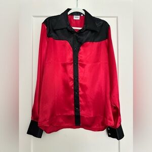 SSS WORLD CORP
Western Contrast Shirt In Black & Red